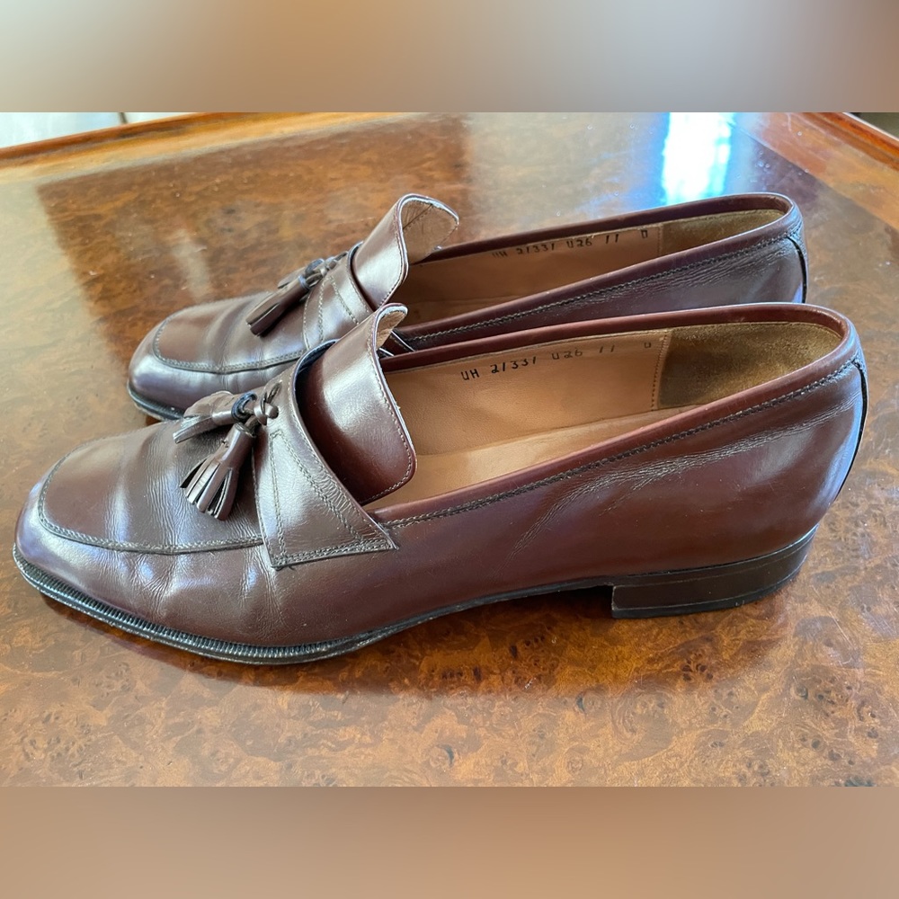 Salvatore Ferragamo Made in Italy Leather Tassel Loafer in Brown Size 11 D - Picture 6 of 8